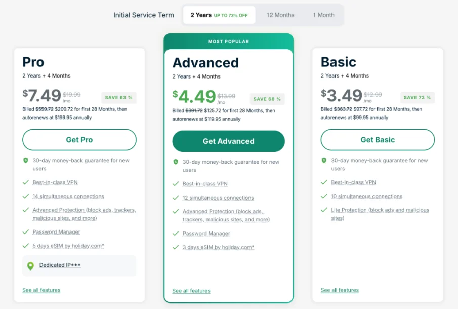 ExpressVPN的价格和套餐